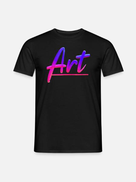 ART lettering in magenta sky - Men's T-Shirt - black