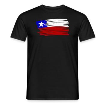 Drapeau du Chili peint - T-shirt homme - noir - Devant - AI Model Male 178 light (178cm)