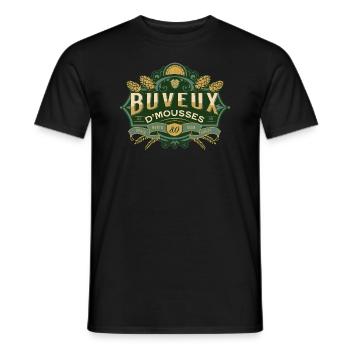Buveux d'mousses humour chti apéro buveur de bière - T-shirt homme - noir - Devant - AI Model Male 178 light (178cm)