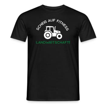 Schei* auf Fitness - Landwirtschaft! - Männer T-Shirt - Schwarz - Vorne - AI Model Male 178 light (178cm)