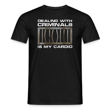 Faire face aux criminels est mon cardio Design - T-shirt homme - noir - Devant - AI Model Male 178 light (178cm)