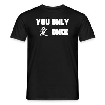 YOLO - You Only Live Once - Love in Chinese - Men's T-Shirt - black - Front - AI Model Male 178 light (178cm)
