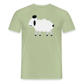 Deichschaf - Männer T-Shirt - Sage - Vorne - AI Model Male 178 light (178cm)
