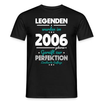 18. Geburtstag - Legenden wurden im 2006 - Männer T-Shirt - Schwarz - Vorne - AI Model Male 178 light (178cm)