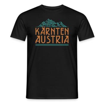Carinthia Austria Flag Coat of Arms Mountains - Men's T-Shirt - black - Front - AI Model Male 178 light (178cm)