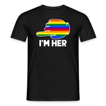 I'm Hers Rainbow Lesbian Couple Funny LGBT Pride - Men's T-Shirt - black - Front - AI Model Male 178 light (178cm)