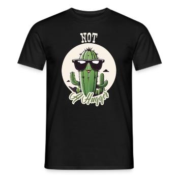 Pas Un câlin Drôle Sarcastique Cactus Cool - T-shirt homme - noir - Devant - AI Model Male 178 light (178cm)