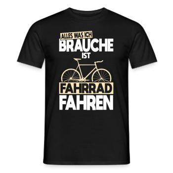 All I need is to ride a bike - Men's T-Shirt - black - Front - AI Model Male 178 light (178cm)