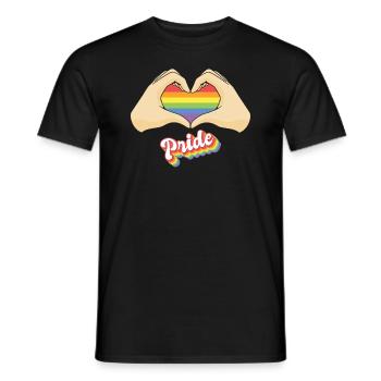 Gay Lesbian Pride Heart - LGBT Regenbogenflagge - Männer T-Shirt - Schwarz - Vorne - AI Model Male 178 light (178cm)