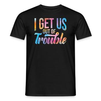 Je nous tire d’affaire. Sortez-nous d’une situation difficile - T-shirt homme - noir - Devant - AI Model Male 178 light (178cm)