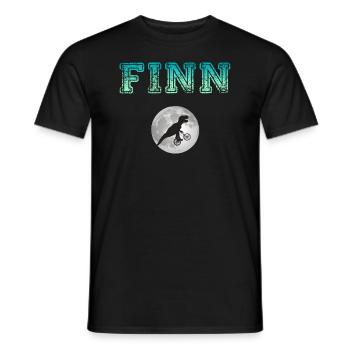 FINN - Schöner Jungen Name mit Dinosaurier - Männer T-Shirt - Schwarz - Vorne - AI Model Male 178 light (178cm)