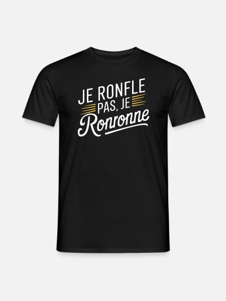 Je ronfle pas, je ronronne - T-shirt homme - noir