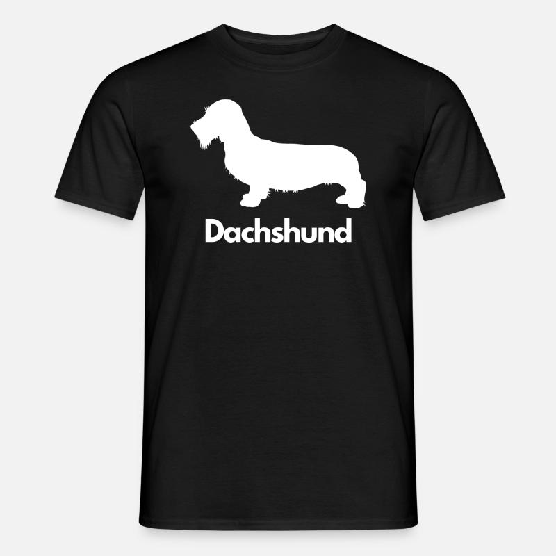 Dachshund, Dackel, Teckel, Rauhaardackel - Männer T-Shirt - Schwarz