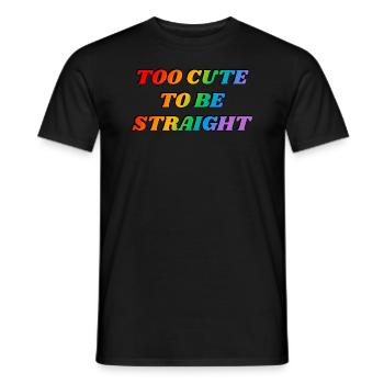Trop mignon pour être hétéro - LGBTQ humour drôle - T-shirt homme - noir - Devant - AI Model Male 178 light (178cm)