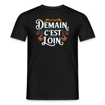 Demain c'est loin - T-shirt homme - noir - Devant - AI Model Male 178 light (178cm)