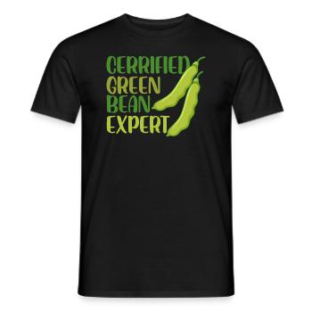 Expert en haricots verts cerfiés Thanksgiving - T-shirt homme - noir - Devant - AI Model Male 178 light (178cm)