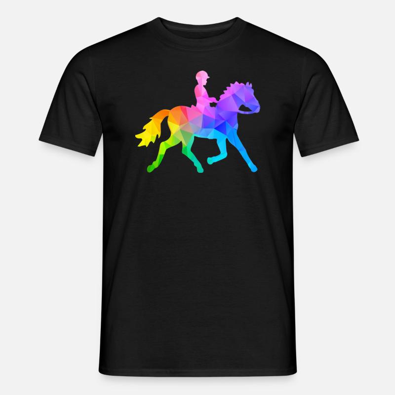 Ponyreiten Junge - Männer T-Shirt - Schwarz