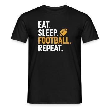 Eat Sleep Football Repeat - Männer T-Shirt - Schwarz - Vorne - AI Model Male 178 light (178cm)