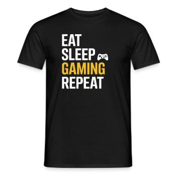 Eat Sleep Gaming Repeat - Männer T-Shirt - Schwarz - Vorne - AI Model Male 178 light (178cm)
