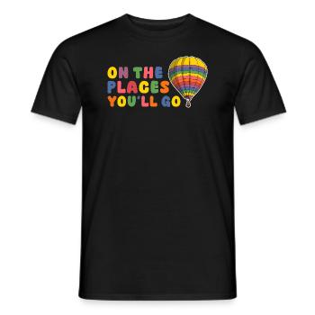 On The Places You'll Go Hot Air Ballooning - Männer T-Shirt - Schwarz - Vorne - AI Model Male 178 light (178cm)