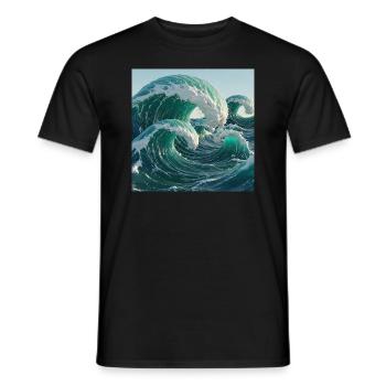 Océan hypersurréaliste - T-shirt homme - noir - Devant - AI Model Male 178 light (178cm)