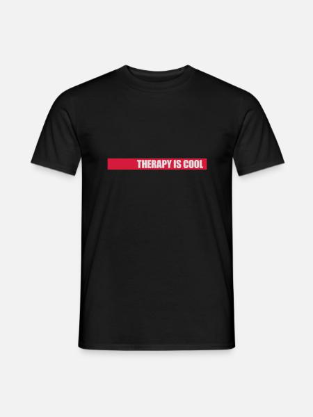 therapy is cool Quote - Men's T-Shirt - black