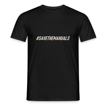#savethemanuals - Gearbox - Manual - Men's T-Shirt - black - Front - AI Model Male 178 light (178cm)