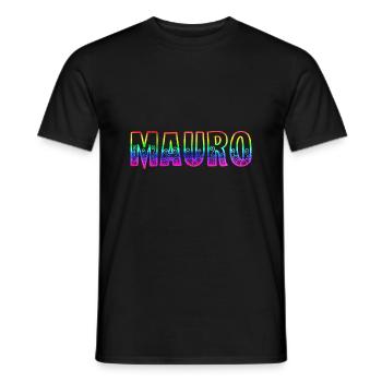 mauro rs arc-en-ciel - T-shirt homme - noir - Devant - AI Model Male 178 light (178cm)