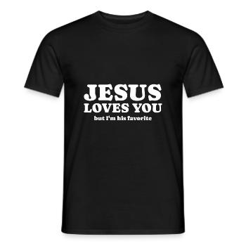 Jésus t’aime Mais je suis son dicton préféré - T-shirt homme - noir - Devant - AI Model Male 178 light (178cm)