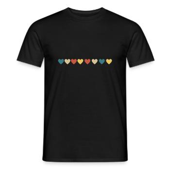 Vintage Retro Herz - Männer T-Shirt - Schwarz - Vorne - AI Model Male 178 light (178cm)