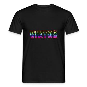 viktor rs rainbow - Men's T-Shirt - black - Front - AI Model Male 178 light (178cm)