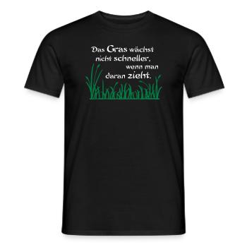 The grass does not grow faster - Men's T-Shirt - black - Front - AI Model Male 178 light (178cm)