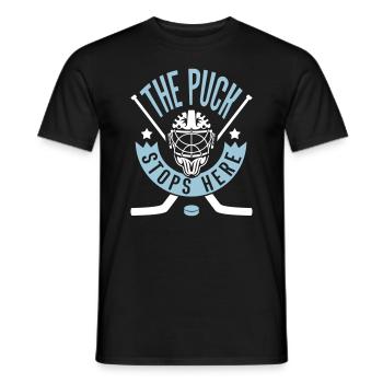 The Puck Stops Here (Ice Hockey) - Men's T-Shirt - black - Front - AI Model Male 178 light (178cm)