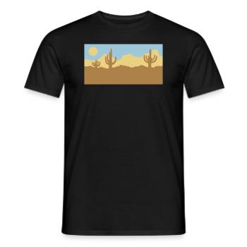 Desert Landscape Silhouette Skyline - Men's T-Shirt - black - Front - AI Model Male 178 light (178cm)