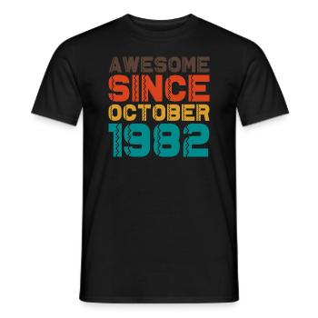 Awesome Since October 1982 Retro Vintage 42 Years - T-shirt homme - noir - Devant - AI Model Male 178 light (178cm)