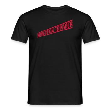 avertissement citation officielle d’adolescent - T-shirt homme - noir - Devant - AI Model Male 178 light (178cm)