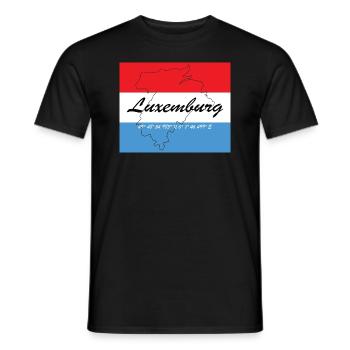 Luxemburg - Hauptstadt mit GPS & Flagge - Männer T-Shirt - Schwarz - Vorne - AI Model Male 178 light (178cm)