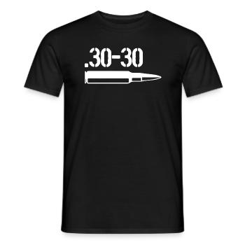 Cartouches et Munitions 30-30 - Chasse & Chasseur - T-shirt homme - noir - Devant - AI Model Male 178 light (178cm)