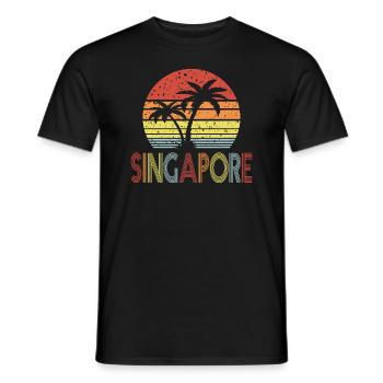 Singapore - Heren T-shirt - zwart - Voor - AI Model Male 178 light (178cm)