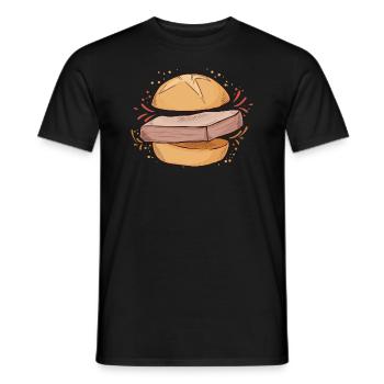 Leberkäse Fleischkäse Brötchen Fan - Männer T-Shirt - Schwarz - Vorne - AI Model Male 178 light (178cm)
