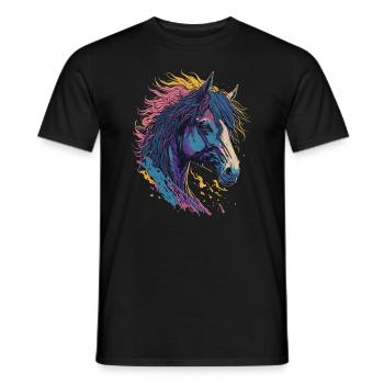Pop Art Horse - Männer T-Shirt - Schwarz - Vorne - AI Model Male 178 light (178cm)