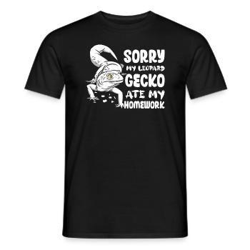 Sorry My Leopard Gecko Ate My Homework Reptile Liz - Männer T-Shirt - Schwarz - Vorne - AI Model Male 178 light (178cm)