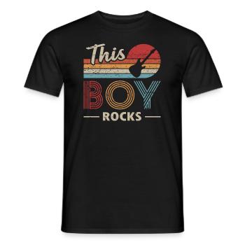 Ce garçon rocks bassiste - T-shirt homme - noir - Devant - AI Model Male 178 light (178cm)