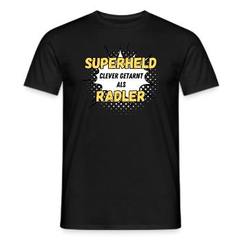 Superheld clever getarnt als Radler - Männer T-Shirt - Schwarz - Vorne - AI Model Male 178 light (178cm)