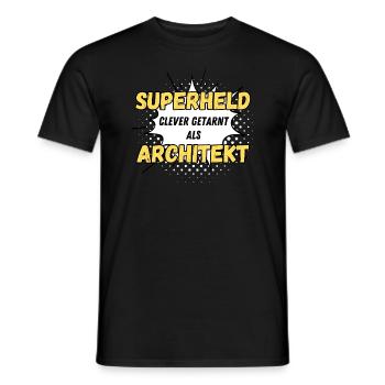 Superheld clever getarnt als Architekt - Männer T-Shirt - Schwarz - Vorne - AI Model Male 178 light (178cm)