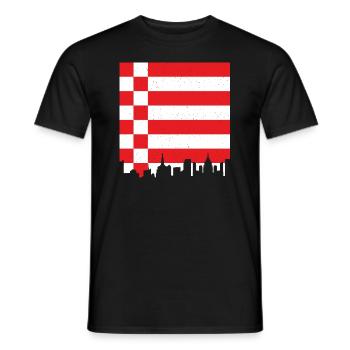 Drapeau de Brême Drapeau de Brême - T-shirt homme - noir - Devant - AI Model Male 178 light (178cm)