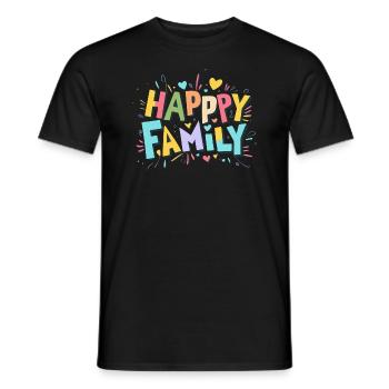 HAPPY FAMILY - Men's T-Shirt - black - Front - AI Model Male 178 light (178cm)
