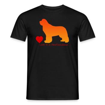 Love is a Newfoundland 018 - Men's T-Shirt - black - Front - AI Model Male 178 light (178cm)
