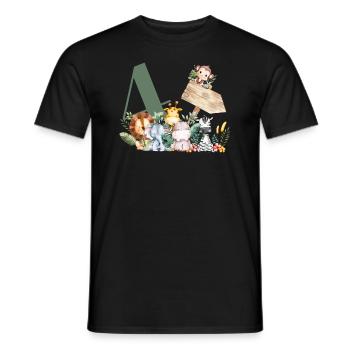 4th Birthday Personalized Safari - Men's T-Shirt - black - Front - AI Model Male 178 light (178cm)