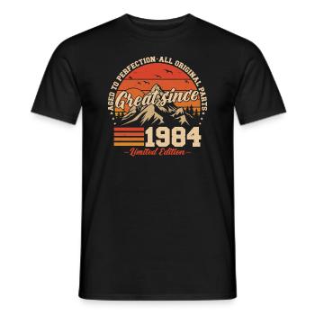 Great since 1984 - Vintage Birthday Gift - Men's T-Shirt - black - Front - AI Model Male 178 light (178cm)